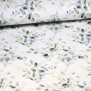 Hydrofiel Baby Katoen digitaal bedrukt Groene bladeren