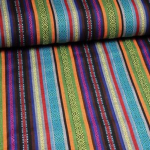 Mexico stof multicolor Aqua / Paars