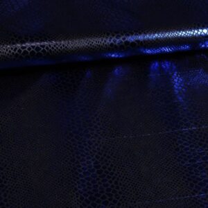 Jersey stretch Krokodil zwart / kobalt foil