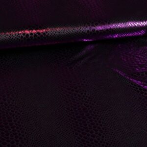 Jersey stretch Krokodil zwart / paars foil