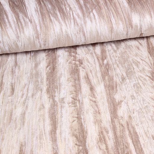 Glans stretch velvet /velour geplooid Ecru/Champagne