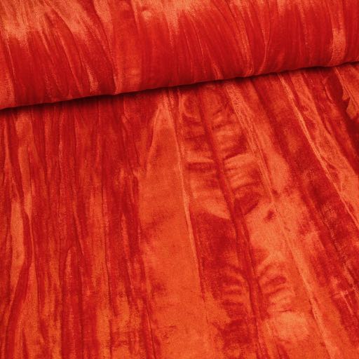 Glans stretch velvet /velour geplooid Oranje