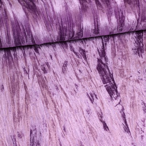 Glans stretch velvet /velour geplooid Licht paars/Lila