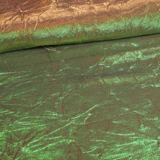 Lurex stof gekreukt brons/ groen