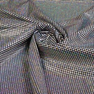 Velvet stof stretch hologram pailletten zilver