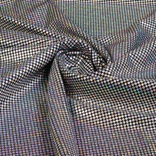 Velvet stof stretch hologram pailletten zilver