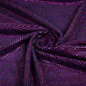 Velvet stof stretch hologram pailletten paars