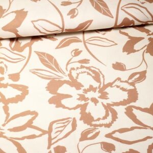 Crepe Viscose bloem camel