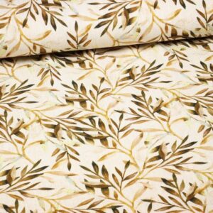 Linnen viscose bedrukt bloemen 1