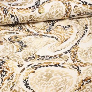 Linnen viscose bedrukt bloemen 5