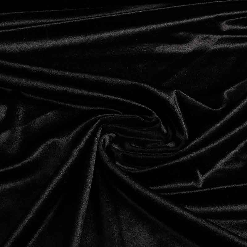 Glans stretch velvet stof zwart
