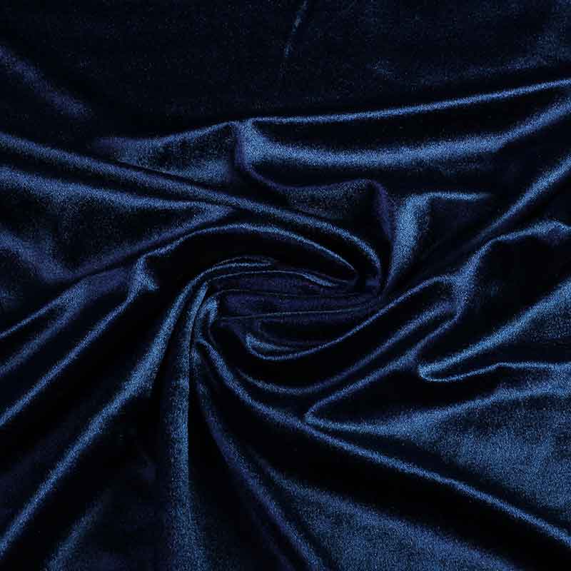Stretch velvet stof blauw