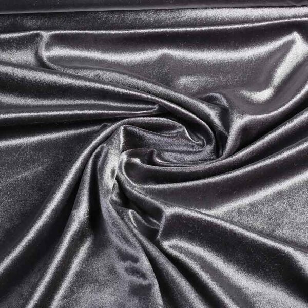Stretch velvet stof zilver
