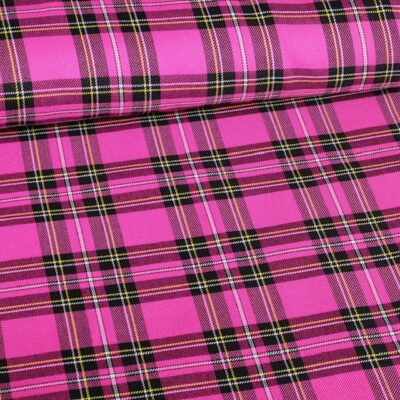 Schotse ruit stof fuchsia