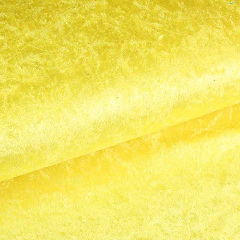 Velours de panne stof geel