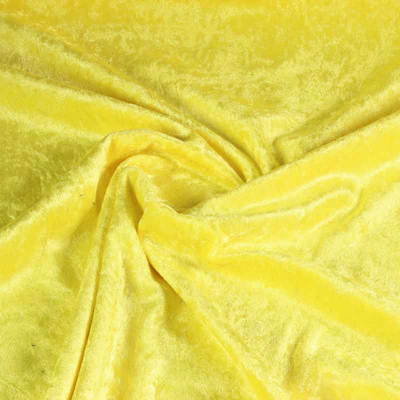 Velours de panne stof geel