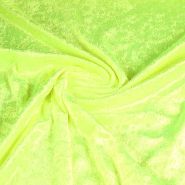 Velours de panne stof fluor geel