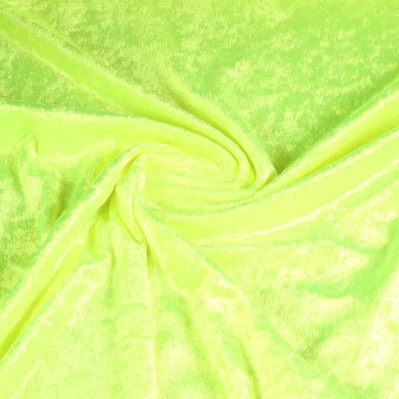 Velours de panne stof fluor geel