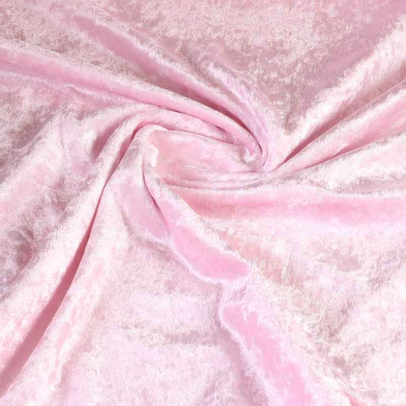 Velours de panne stof babyroze