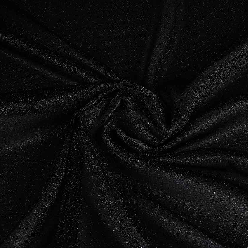 Tricot stof lurex zwart