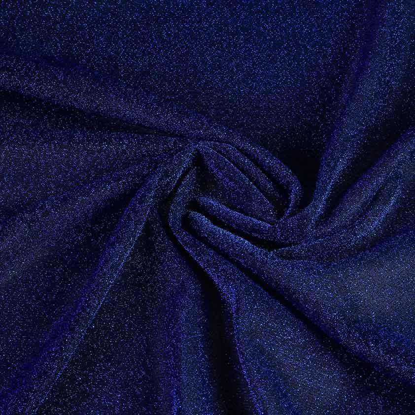 Tricot stof lurex kobalt
