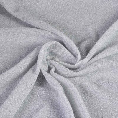 Tricot stof lurex licht zilver