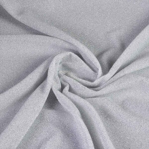 Tricot stof lurex licht zilver