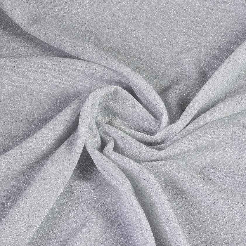 Tricot stof lurex licht zilver