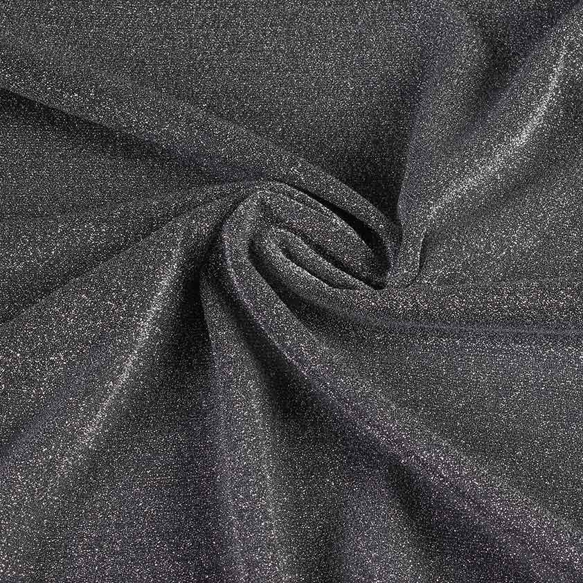 Tricot stof lurex donker zilver