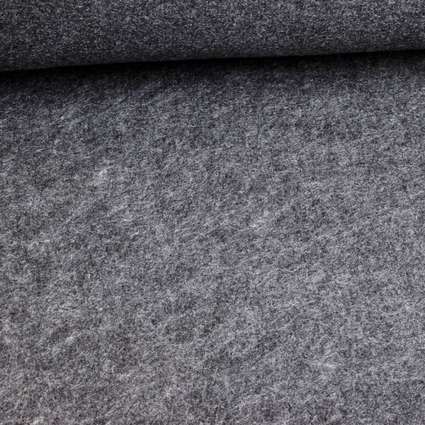 Vilt stof 3mm antraciet melange