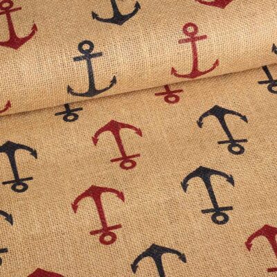Jute bedrukt anker