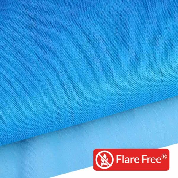 Tule brandvertragend fluor blauw