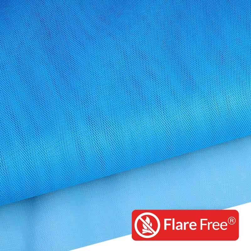Tule brandvertragend fluor blauw
