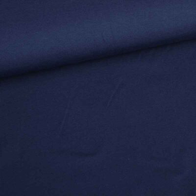 Tricot stof katoen stretch licht navy