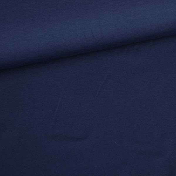 Tricot stof katoen stretch licht navy
