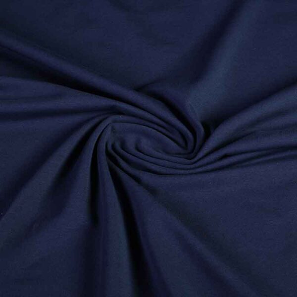 Tricot stof katoen stretch licht navy