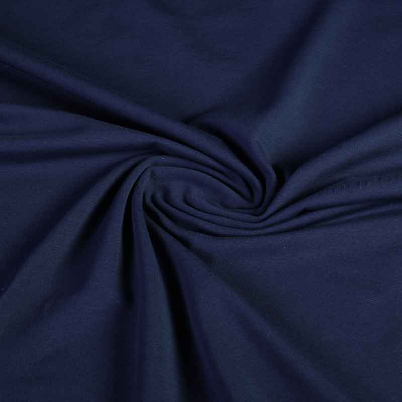 Tricot stof katoen stretch licht navy