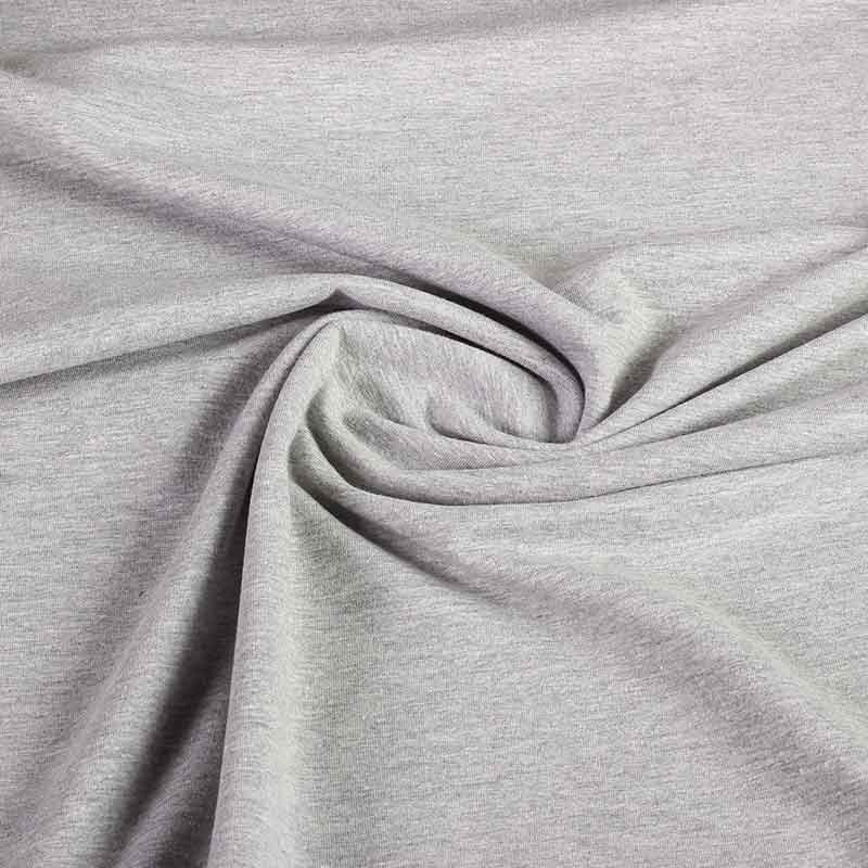 Tricot stof middengrijs melange