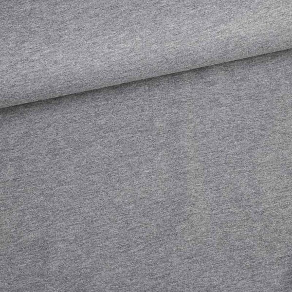 Tricot stof donkergrijs melange