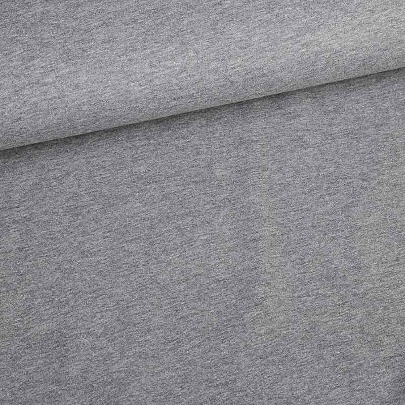 Tricot stof donkergrijs melange