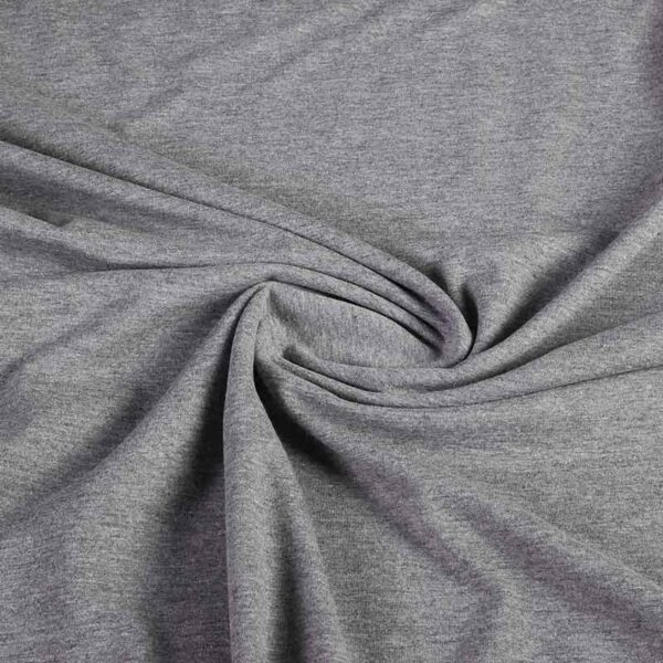 Tricot stof donkergrijs melange