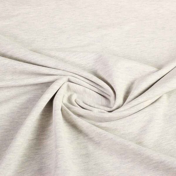 Tricot stof lichtgrijs melange