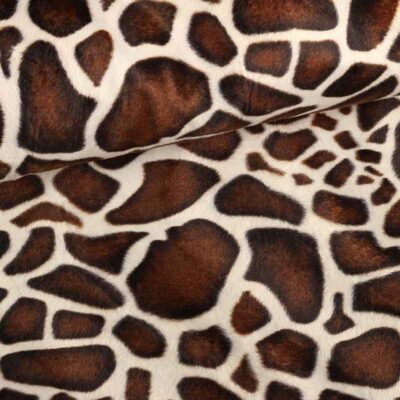 Velboa stof giraffe bruin camel
