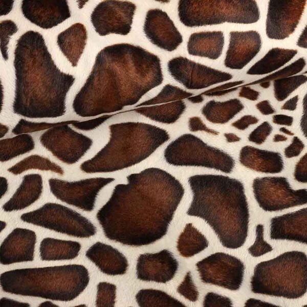 Velboa stof giraffe bruin camel