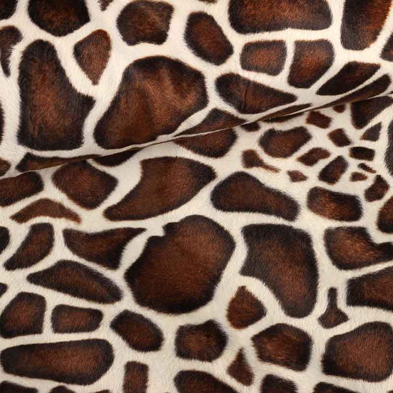 Velboa stof giraffe bruin camel