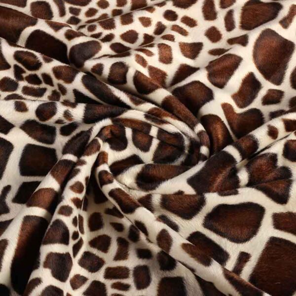 Velboa stof giraffe bruin camel