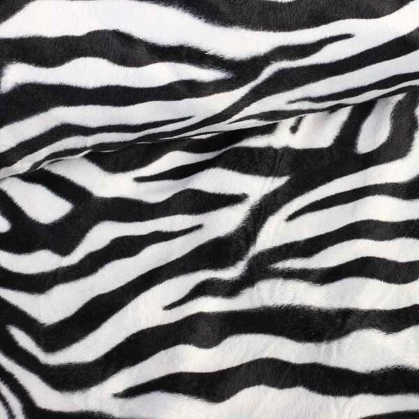 Velboa stof zebraprint wit groot