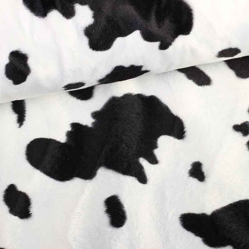 Velboa stof dierenprint koe zwart wit