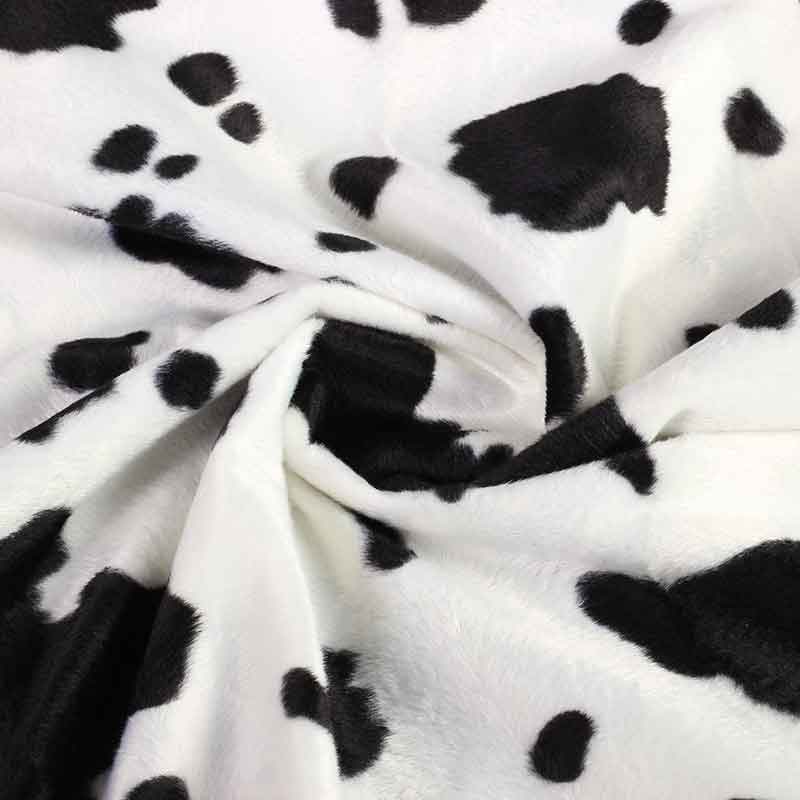 Velboa stof dierenprint koe zwart wit