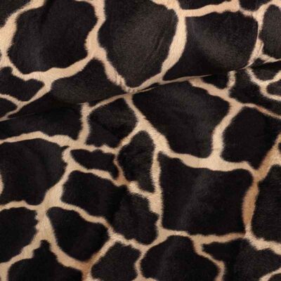 Velboa stof giraffe donkerbruin camel